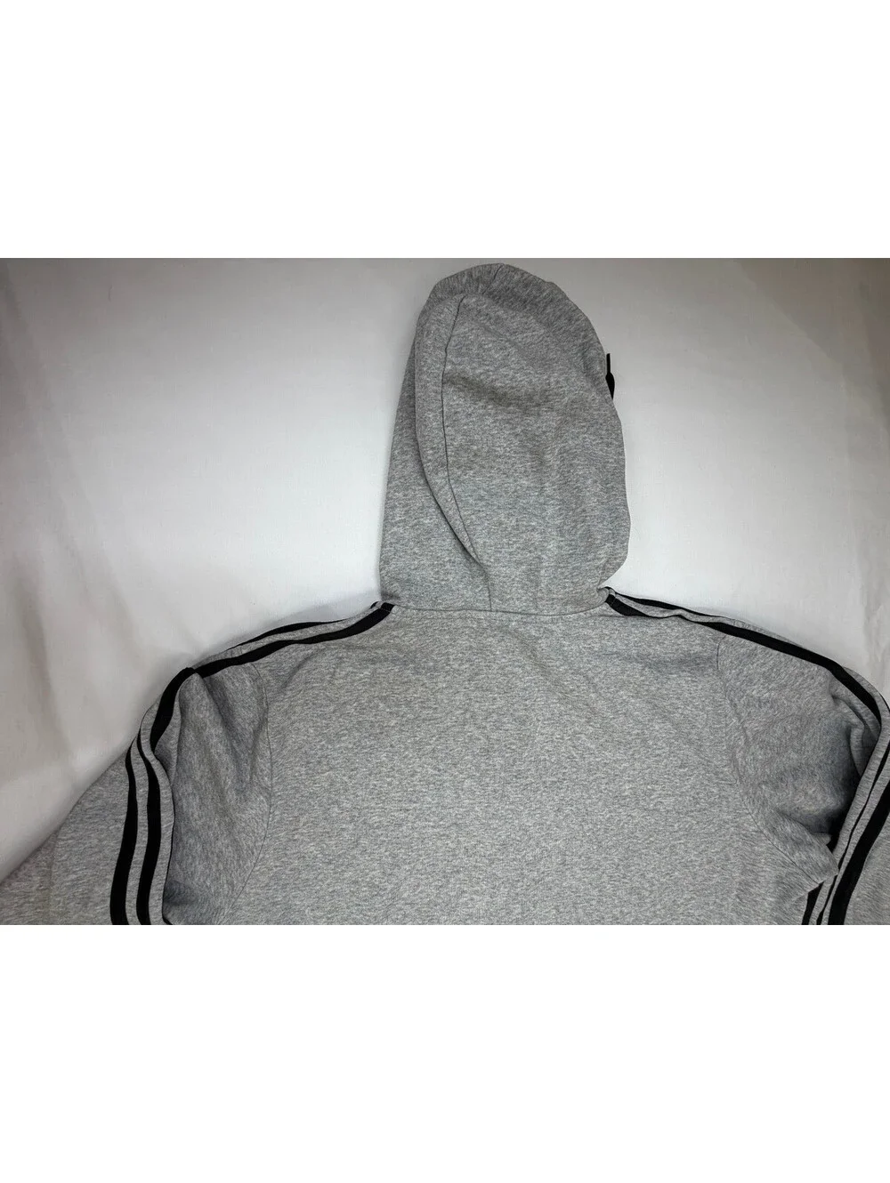 Adidas Men's Hoodie Sweatshirt Full Zip Front Pockets Logo Size XL Grey